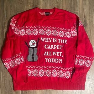 Ugly Christmas Sweater : Why’s the carpet wet Todd?
